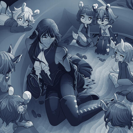 Yuanxiang hanging out with some of the Melusine